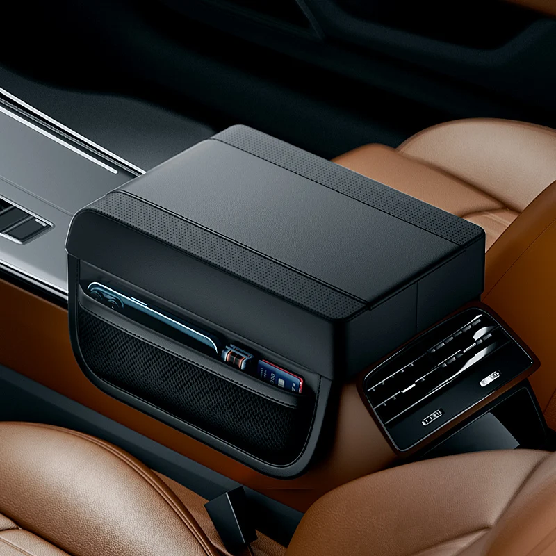 مسند ذراع السيارة صندوق ارتفاع وسادة جلدية مسند الذراع وسادة مع جيب الذاكرة المركزية القطن الكوع دعم مسند الذراع التخزين العالمي #5