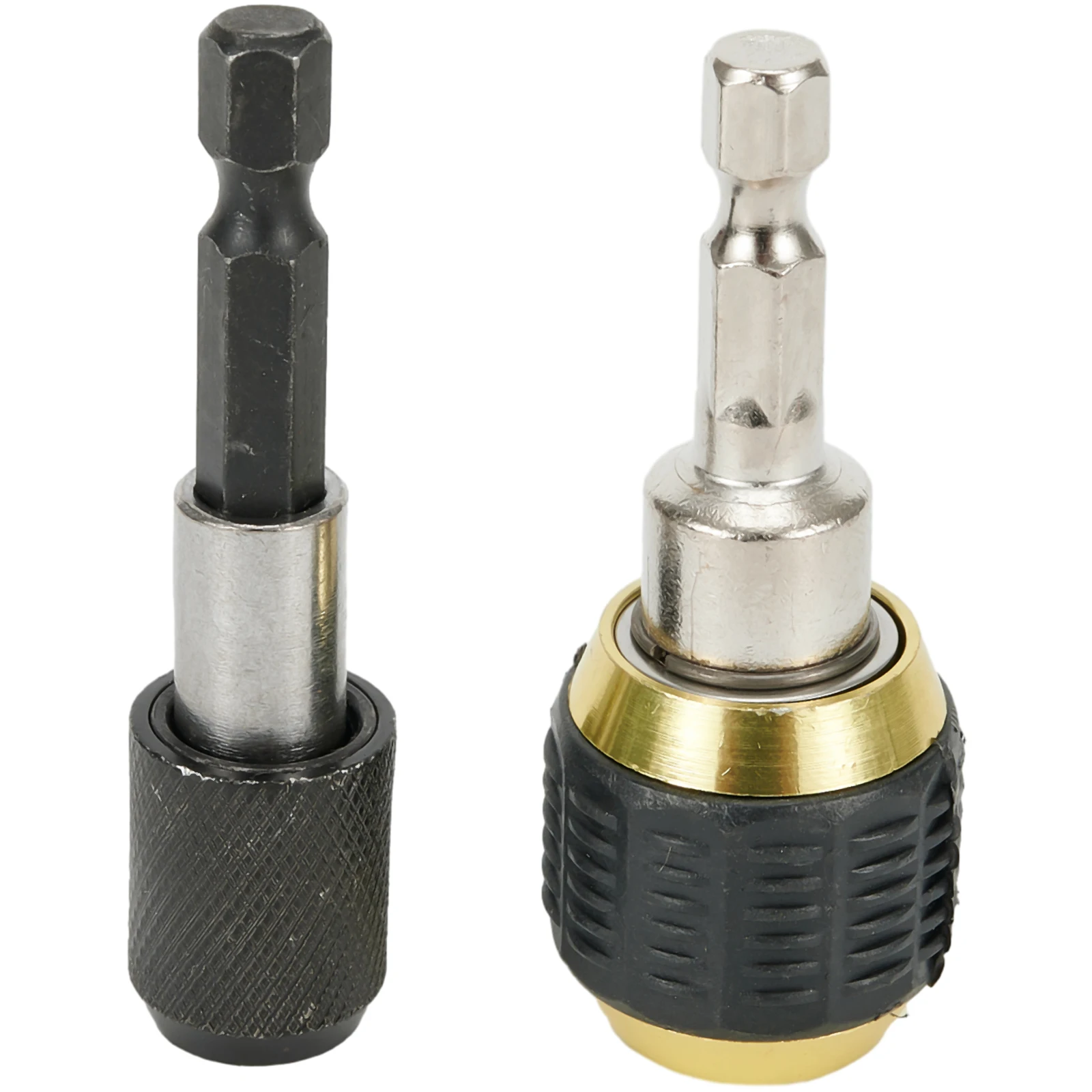 2pcs 1/4 Inch Hex Shank Adapter 60mm Keyless Drill Chuck-Driver Anti-slip Quick Change Convertor Adapter Power Tool Accessories