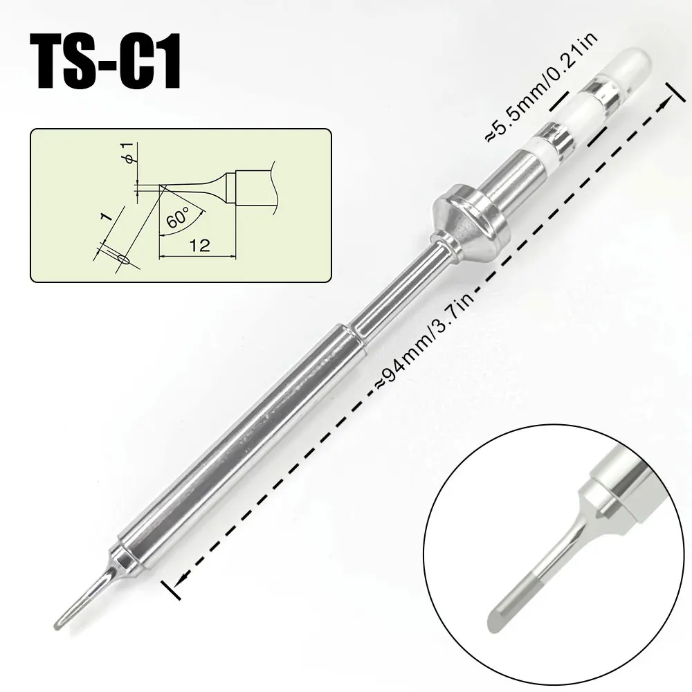 Pine64 TS100 TS101 Soldering Iron Tips Replacement Various Models of Pinecil Electric Soldering Iron Tip TS Series BC2 ILS C4 KU