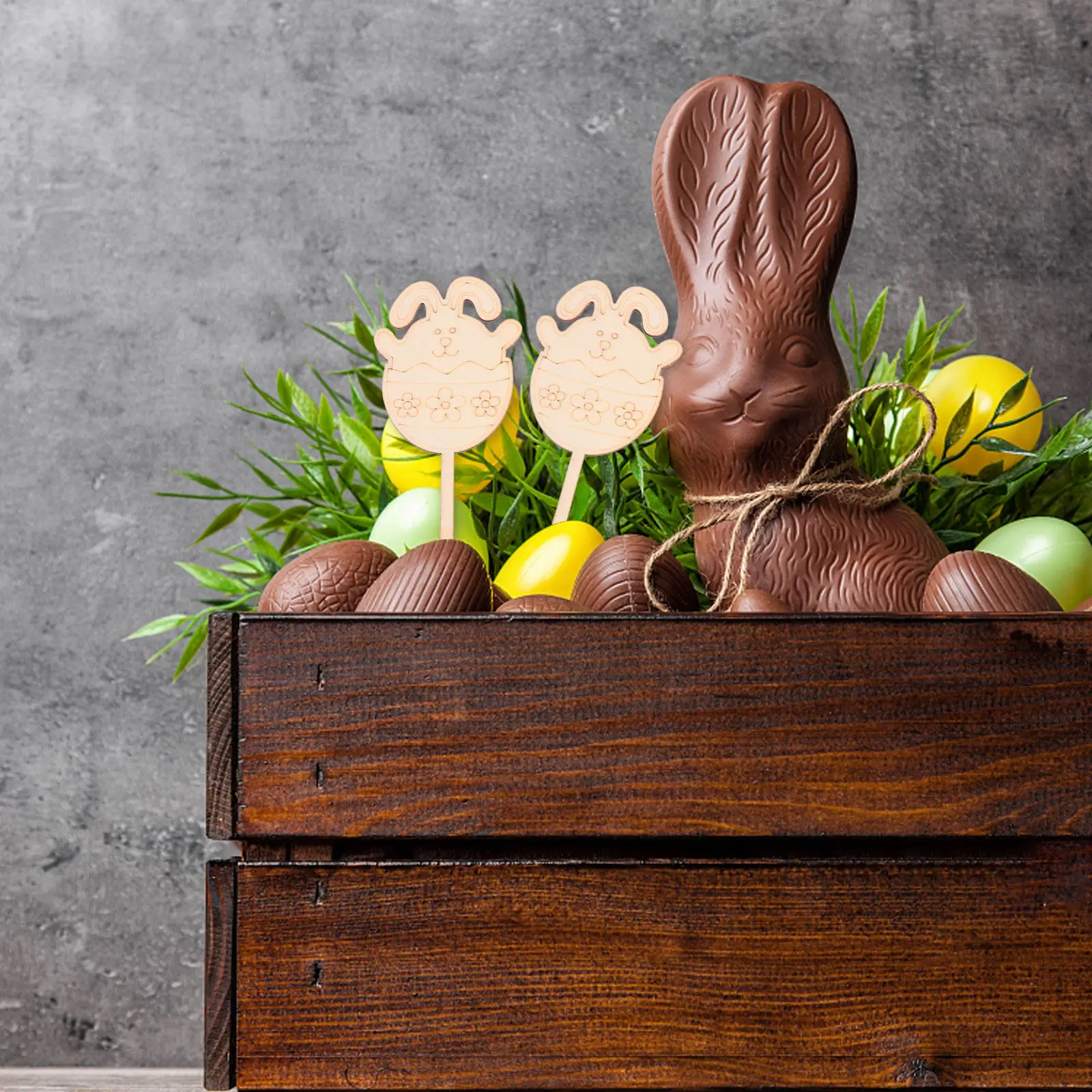 

1Set Pollution-Free Wooden Rabbit Shape Easter DIY Craft Set for Kindergarten Home Party Decoration Kids Painting Art Project