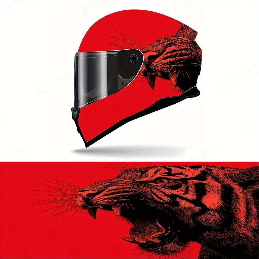 

Fierce Tiger Full Face Helmet Decals - Durable and Waterproof PVC, self-adhesive Motorcycle Racing Helmet Aesthetic Sticker, Hel