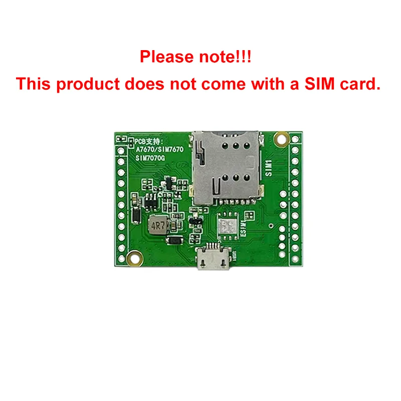 لوحة تطوير SIMcom A7672E-LASE LTE CAT1 4G وحدة دبوس مزدوج الصف يدعم البيانات + لوحة أساسية صوتية لأوروبا/الشرق الأوسط/إفريقيا