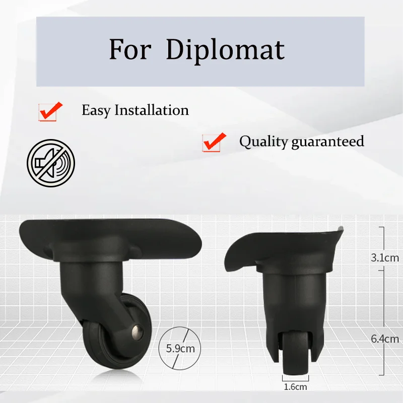 For Diplomat A-833 Replacement Suitcase Roller Set - 2PCS/4PCS Durable Spinning Rollers Universal Fit For Most Carry-on And