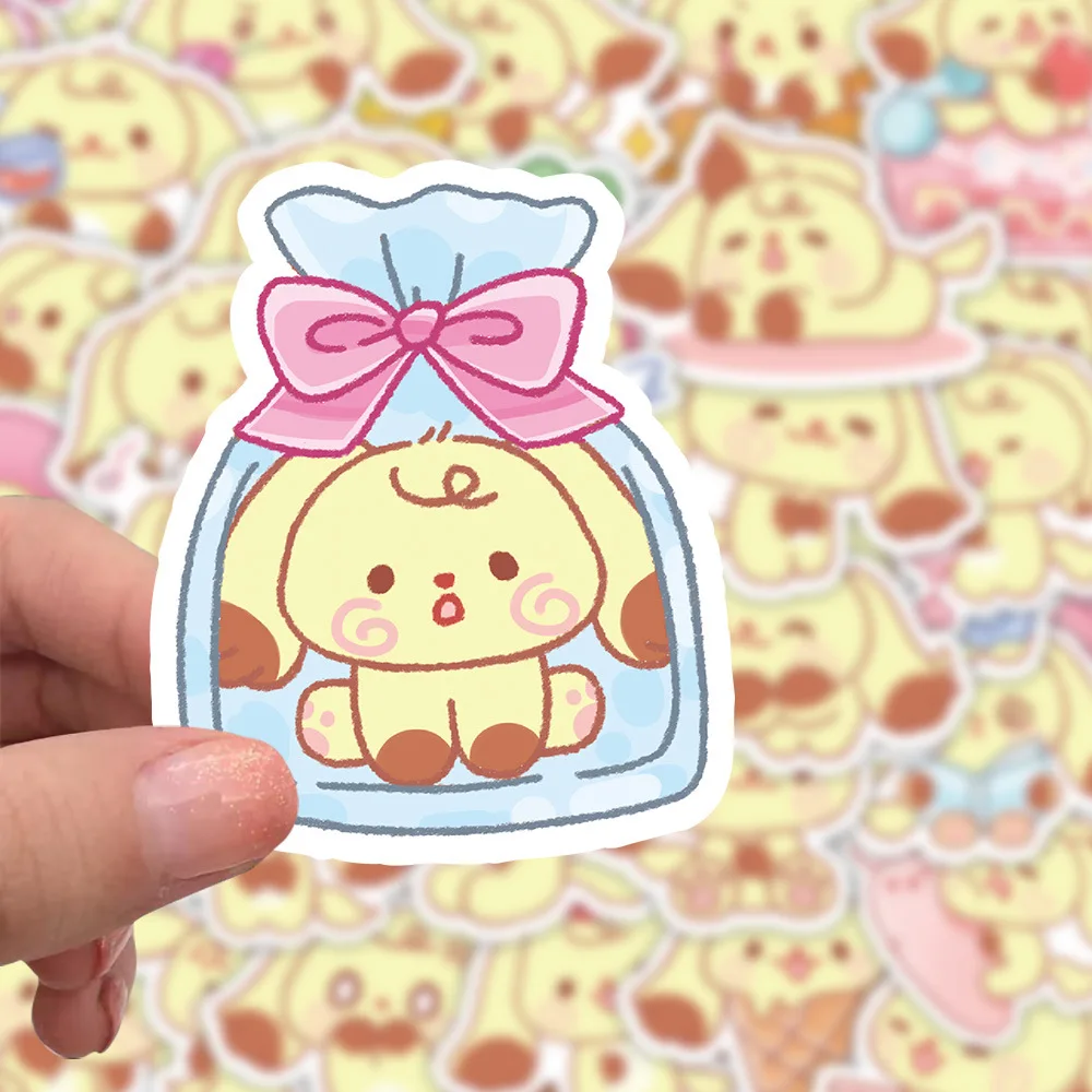 10/30/60PCS Kawaii Pom Pom Purin Stickers Cute Sanrio Cartoon Decals Toys DIY Notebook Fridge Laptop Luggage Bike Toy Decoration