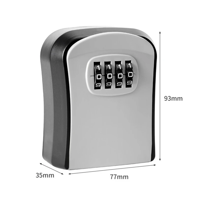 Outdoor Key Lock Box, 4 Digit Senha Code, Security Lock, Nenhuma chave para casa, Plastic Key Safe, Secret Storage Box