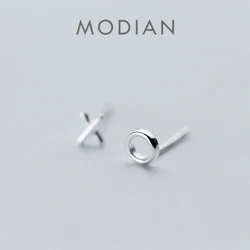 Modian Fresh X and O Cute Fashion Stud Earrings for Women Solid Silver 925 Earing Gifts for Girl Charm Jewelry Ear Pins