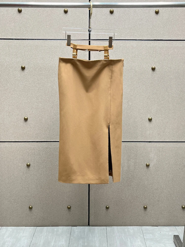 Cut-out straight-cut skirt—a stylish, sexy, and versatile women's skirt, new for Autumn 2026.