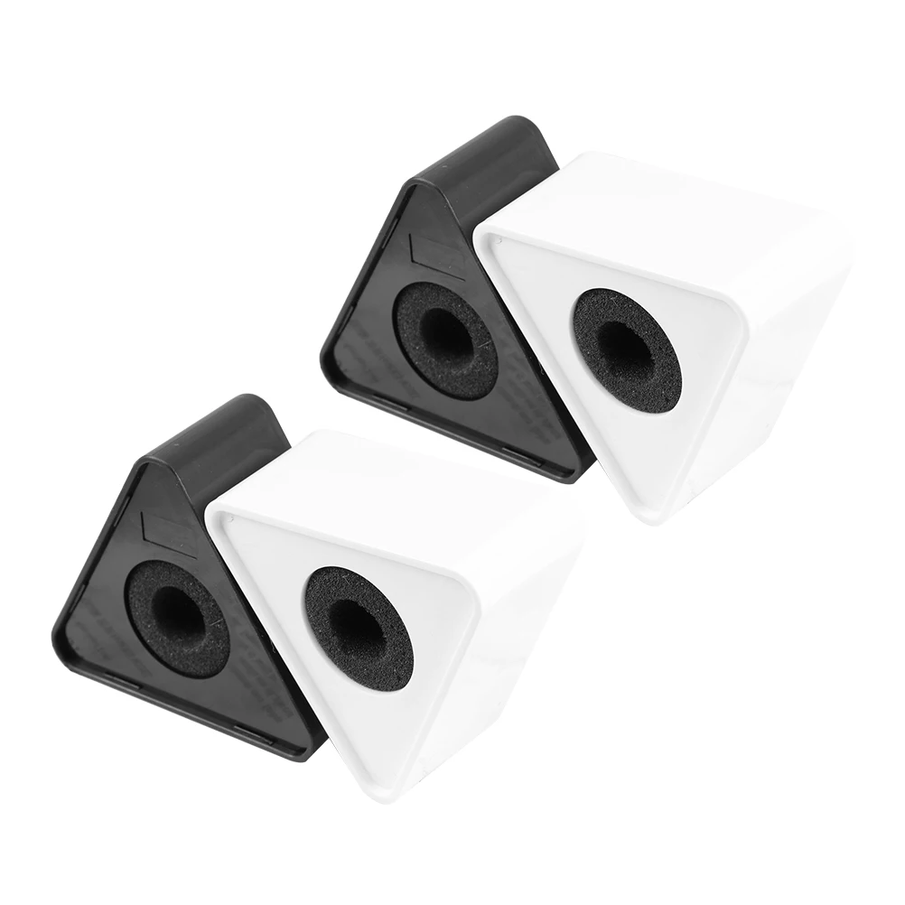 

4 Pcs Triangle Shaped Microphone Station Logo Accessories White Black ABS Material DJ Equipment Props Interview HOLDER