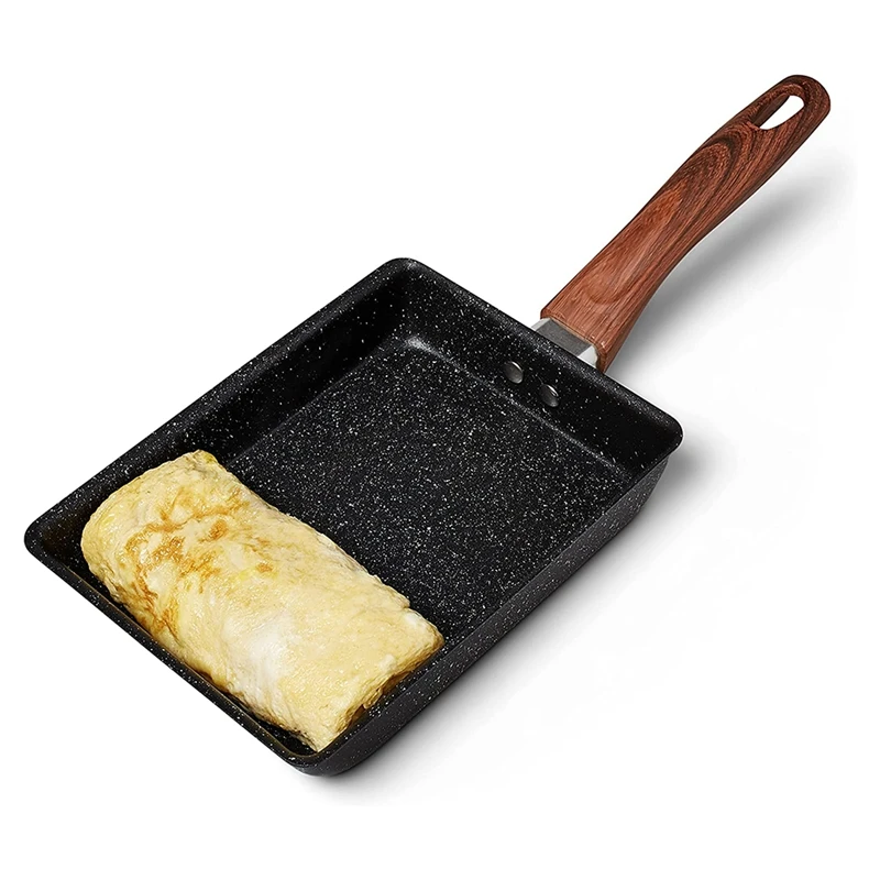 Tamagoyaki Pan Japanese Omelette Pan, Non-Stick Pan Coating Square Egg Pan Frying Pan to Make Omelets or Crepes-A09G