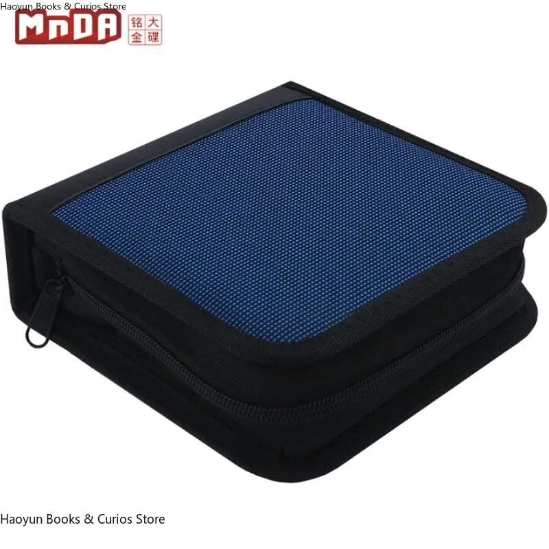 Organizer na 40 płyt CD/DVD, niebieski, wytrzymały płócienny futerał do przechowywania, płócienna torba na CD/DVD, (portfel na CD/DVD - mieści 40 płyt)