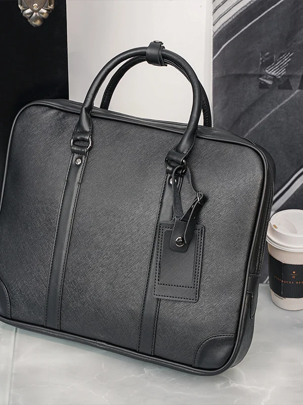 

Clean Kno Large Capaci Leather Busin Handbag for Men Multi-Function Cuter Briease Street Trend Waterproof