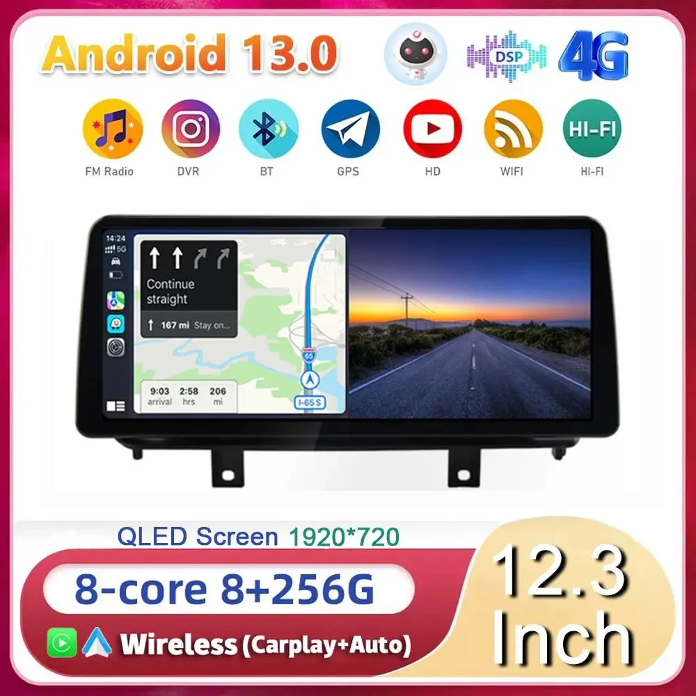 

12.3" Android 13 Car Radio For BMW X5 F15 X6 F16 2014-2017 NBT EVO GPS Stereo Multimedia Player Wireless Carplay Auto Stereo DSP