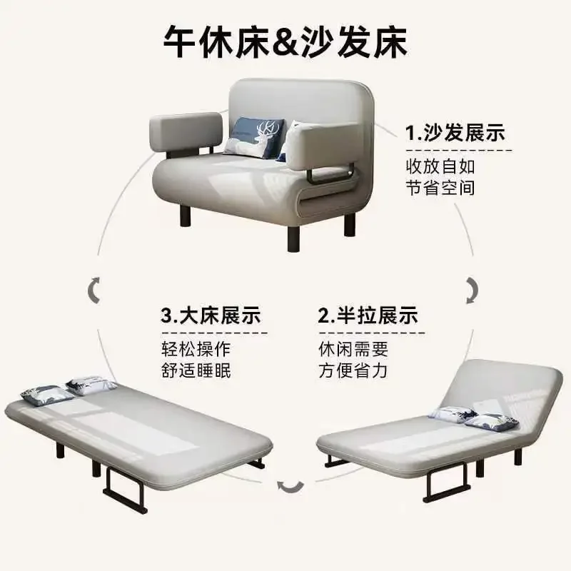 Single double sofa bed folding dual-purpose small folding bed multifunctional simple new fabric sofa