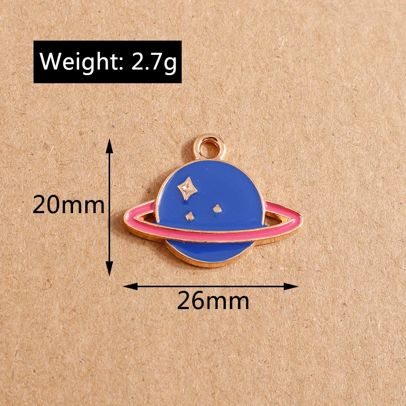 10 Stück Mix Emaille Galaxie Planet Raum Charms für Halsketten Armband Ohrringe Mond Sterne Anhänger DIY Schmuck Herstellung Zubehör – Detail 21