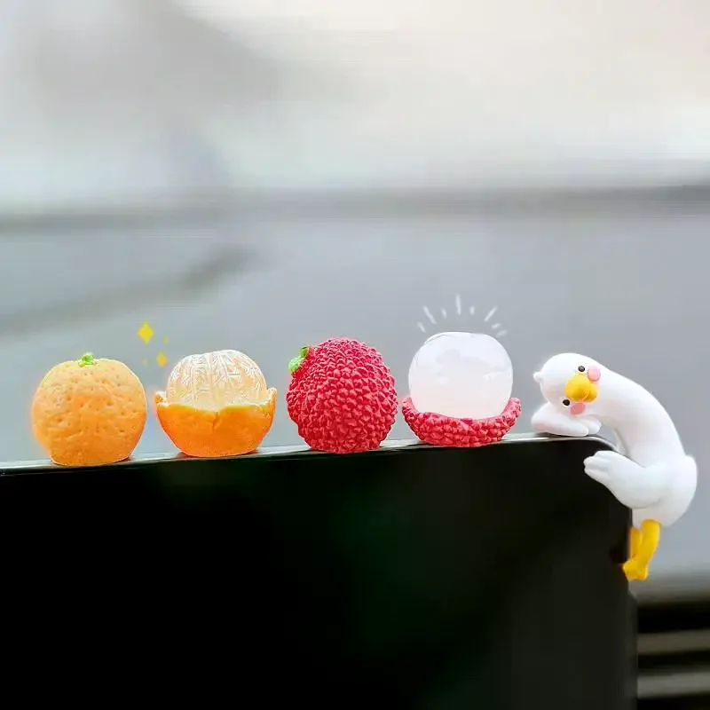 1/3/5/7/9Pcs Cute 3D Resin Duck Figurine Mini Cartoon Animal Decor For Desk Car Dashboard TV Monitor Gift Idea