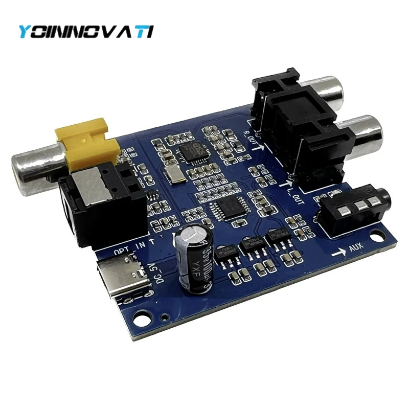 ES9018K2M DAC Decoder Board, SPDIF Optical & Coaxial Digital Audio Input Module, RCA + 3.5mm Output for Amplifier/Headphone