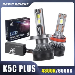 DAWNKNIGHT-bombillas Led K5C PLUS, Luz antiniebla de doble tubo de cobre, 140W, H7, Canbus, 4300K, H4, H11, HB3, 9005, HB4, 9006, K6C, 12V, 2 uds