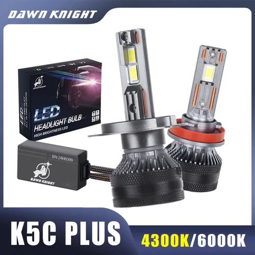 DAWN KNIGHT K5C PLUS 140W H7 H11 H4 H1 bombillas Led Canbus 4300K LED HB3 9005 HB4 9006 K6C Led doble tubo de cobre 12V 2 uds