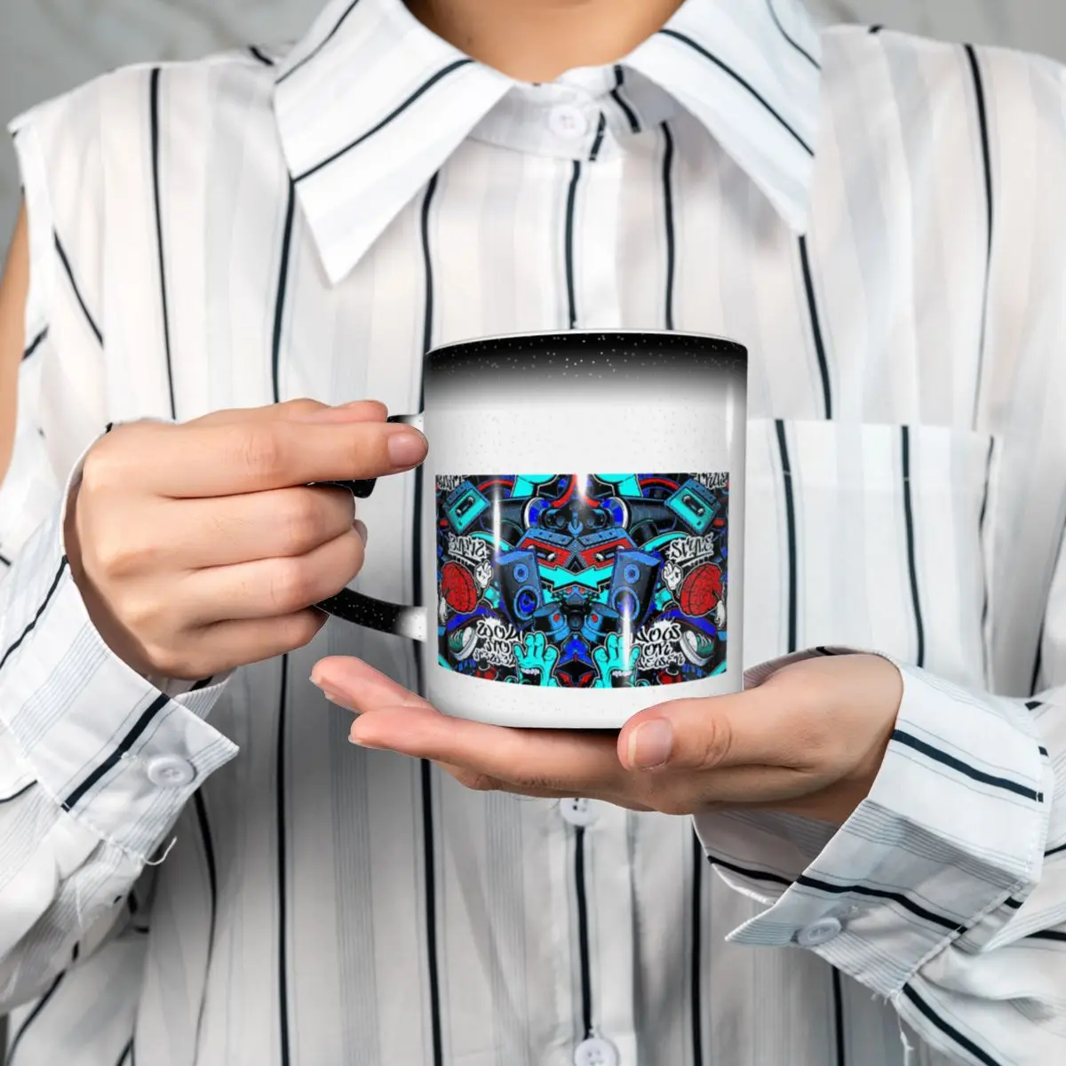 

Городской узор, хип-хоп, граффити, уличное искусство, кружка, забавные керамические кофейные чашки, чайные кружки, чашка для молока, посуда для напитков, подарки для друзей