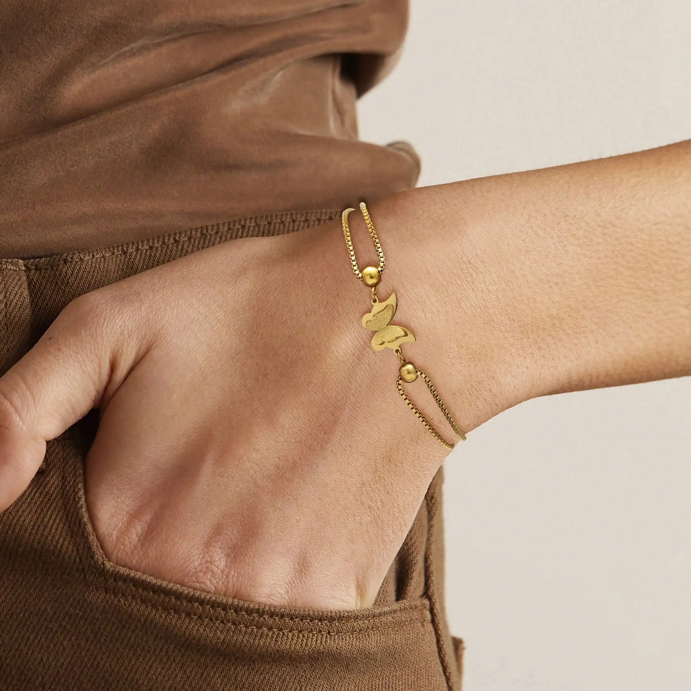 1 Pair Double-Layer Matte Butterfly Anklet, Fashionable Layered Styling | Fashion Accessory Set / Women's Accessories