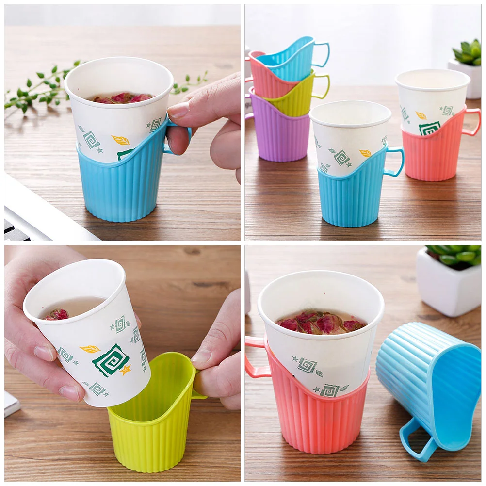 20 Pcs Paper Cup Disposable Holder Office Espresso Cups Takeaway Pp Mugs Anti-scalding Sleeve