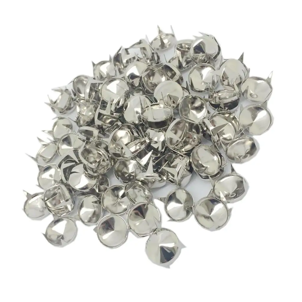 100 Pieces Silver Metal Cone Studs Rivet Spikes Spots Nailheads Leathercraft 12mm