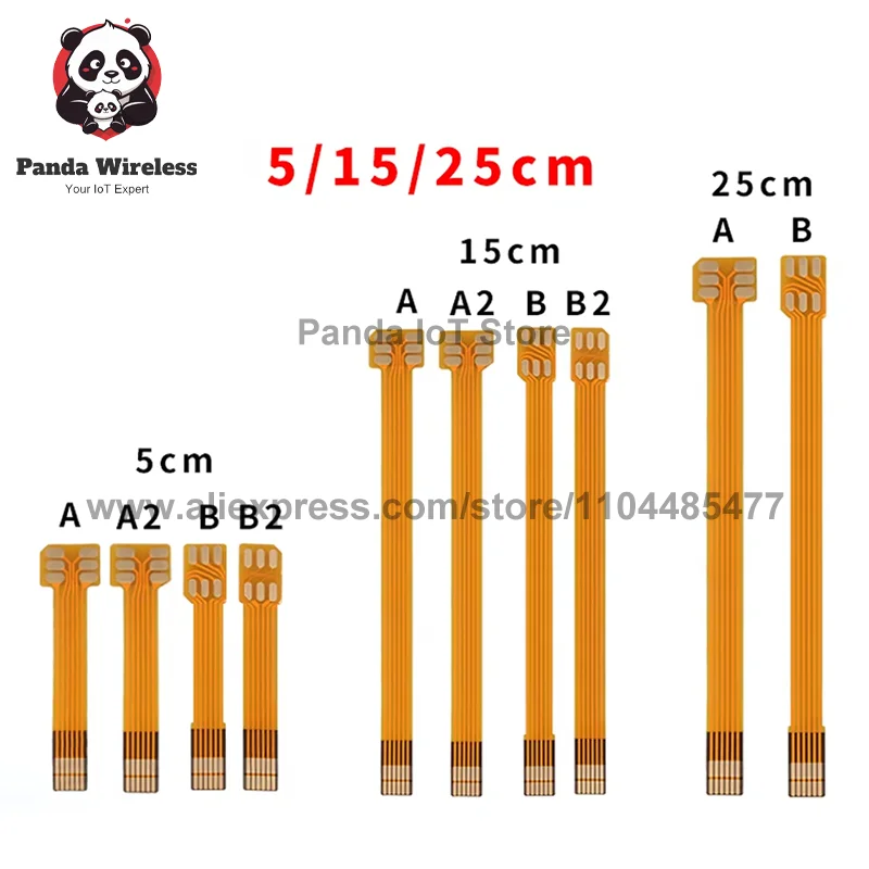 2Pcs SIM Card Extension Converter Cable FPC Extender for Phones Routers Adapter for 3FF Micro 2FF Standard 4FF Nano SIM Cards
