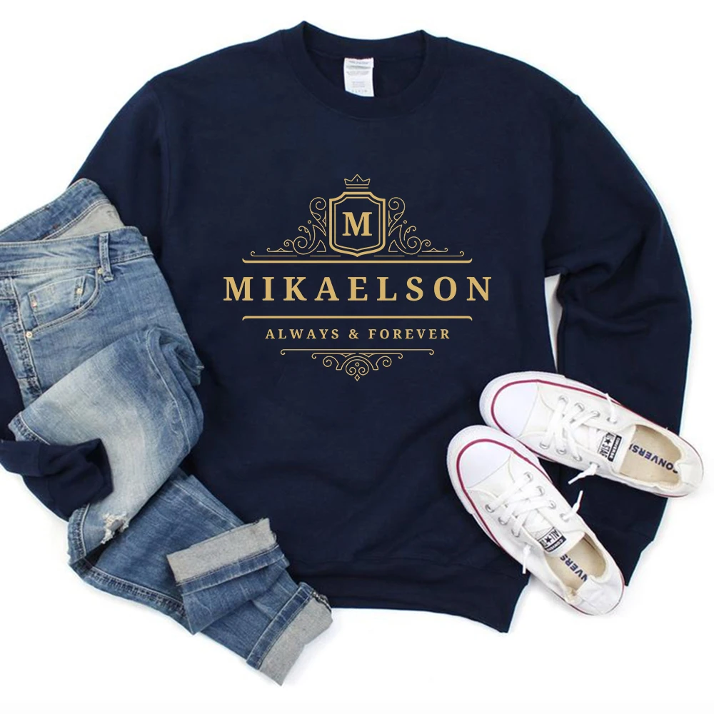 Mikaelson Always and Forever Sweatshirt Original Vampires Hoodie Mystic Falls Jumper Vampire Diaries TVD Crewneck Sweatshirts