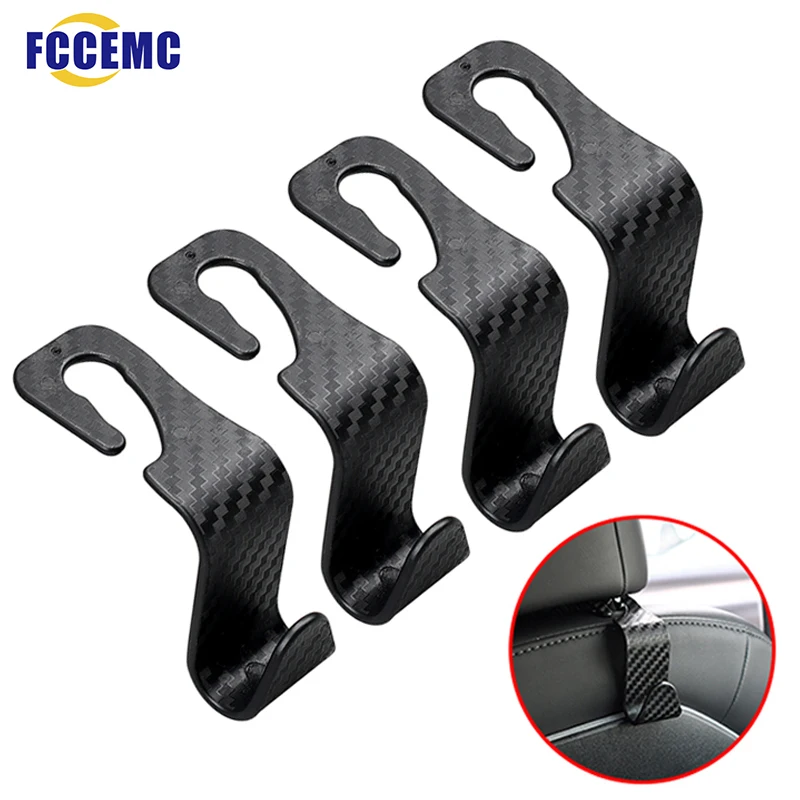 2/4Pcs Universal Car Seat Headrest Hook Auto Vehicle Back Seat Organizer Holder Powerful Storage Hanger Car Interior Accessories