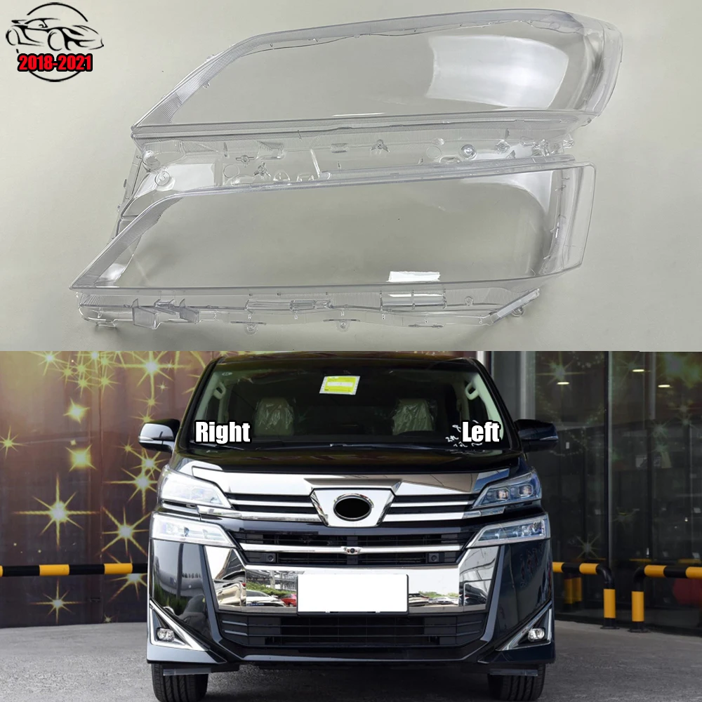 

For Toyota Vellfire 2018-2021 Glass Light Lamp Caps Headlamp Shell Transparent Lampshade Headlight Cover Waterproof Masks