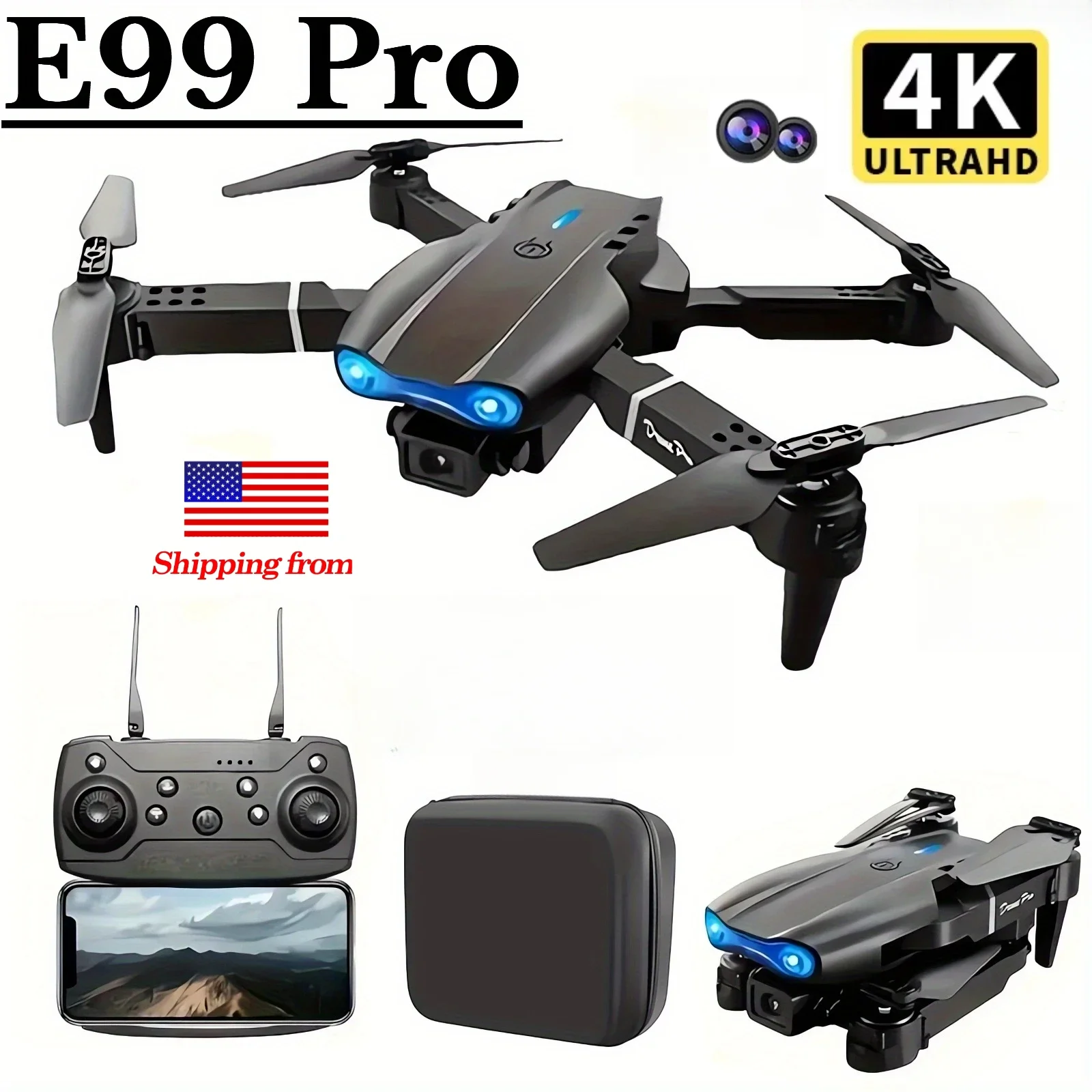 

Обновление E99Pro 4K FPV Дрон 1080P Широкоугольная камера WiFi Передача в реальном времени Складная и удержание высоты Идеальный подарок