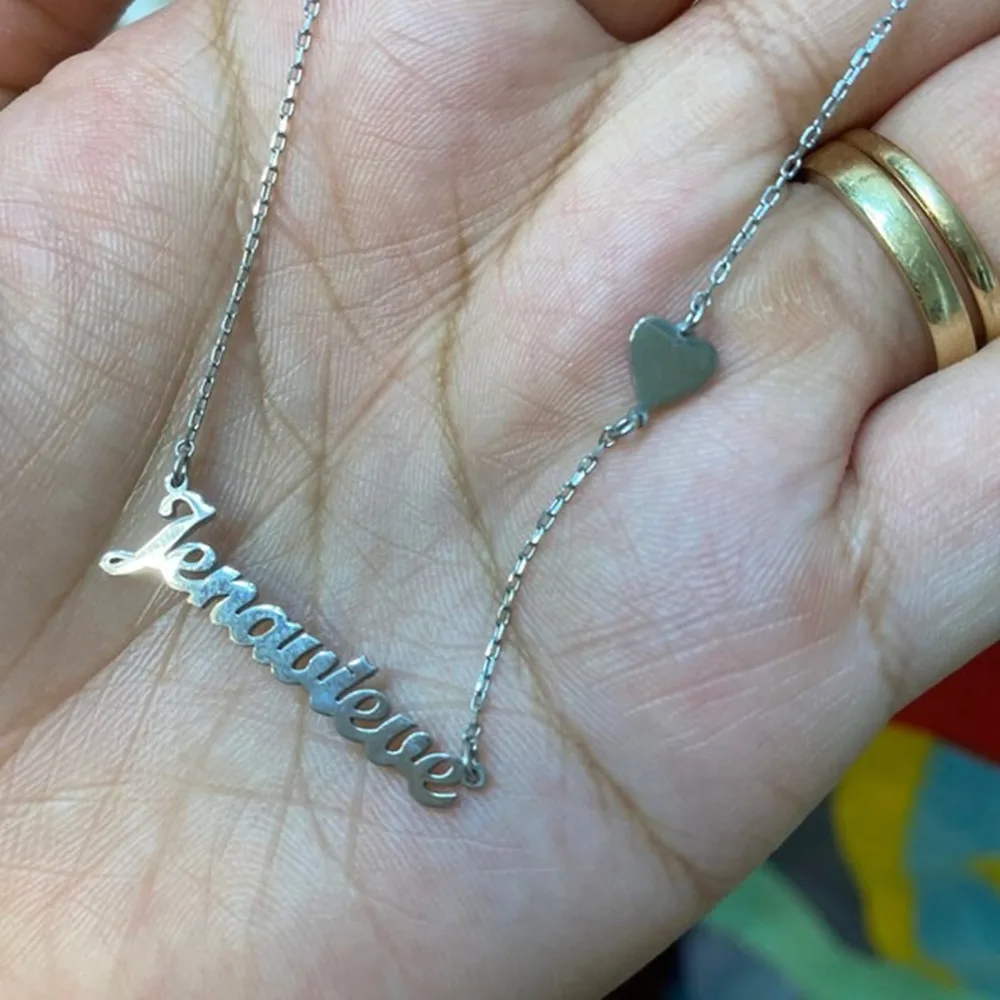 

Индивидуальное ожерелье с именем в форме сердца для женщин, позолоченная нержавеющая сталь, персонализированные украшения, подарок на День матери