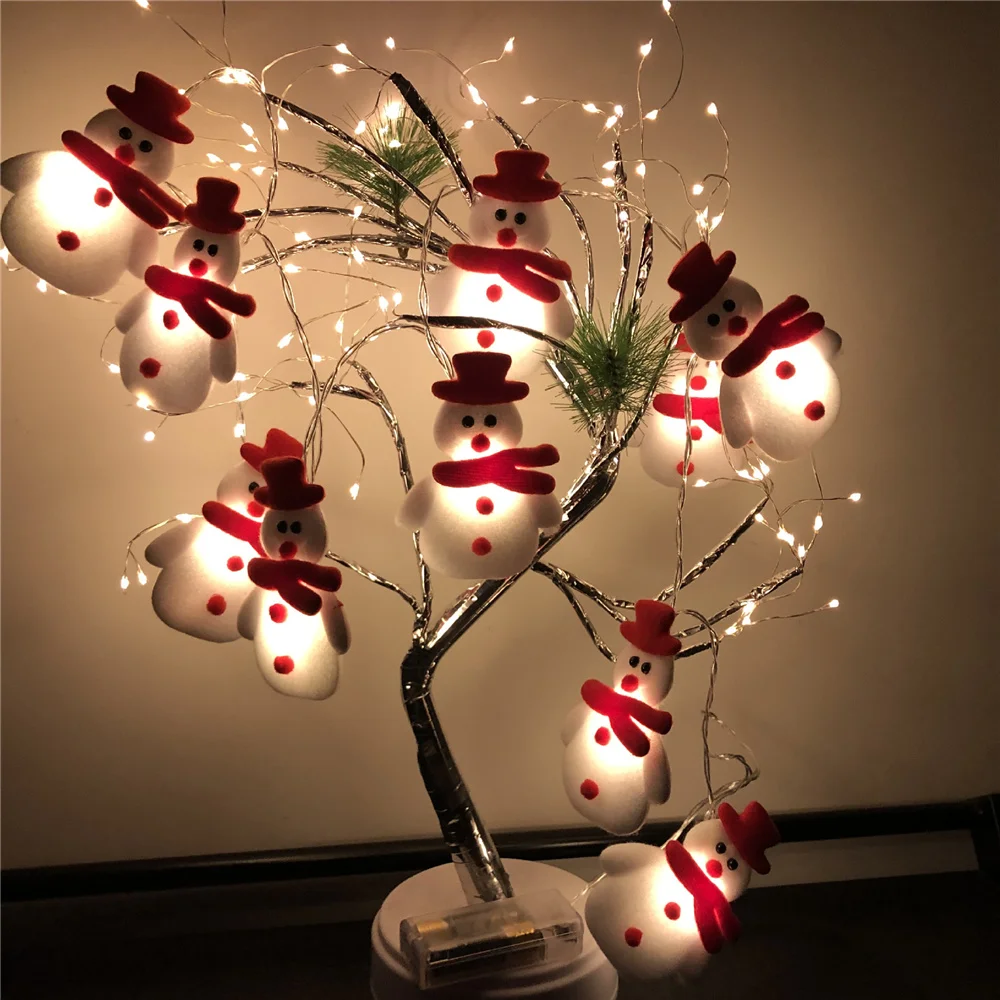 2023 Novo 20LED Snowman Garland Luzes Cordas Árvore de Natal Pendurado Ornamentos Luzes De Fadas para Casa Festa De Casamento Decoração De Ano Novo