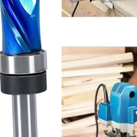 For Pattern Work Compression Trim Cutter Flush Trim Router Bit 1 4 Inch Shank Size Cleans Edges Efficiently For Hand Held Router