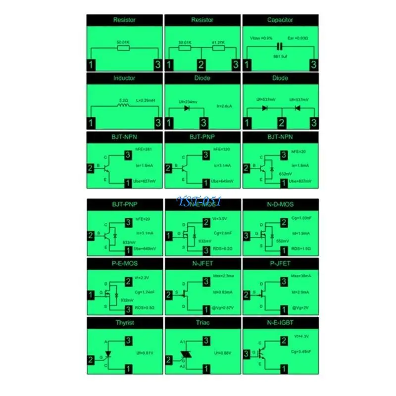 E15A Strumento diagnostico per tester a transistor aggiornato per test elettronici Strumento conveniente per l'analisi e