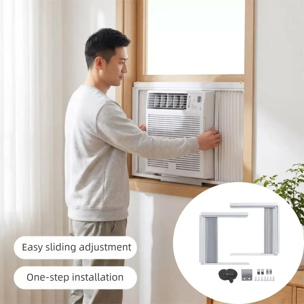 ABS Material Window Air Conditioner Side Panel Foldable Design Dustproof Function Air Conditioner Baffle Heat Insulation