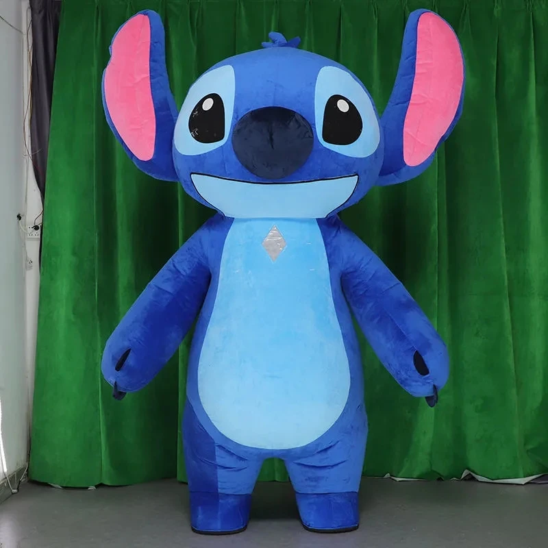Stitch cosplay trajes inflável bonito mascote cristal super macio tecido shopping exposição em quadrinhos boneca roupas
