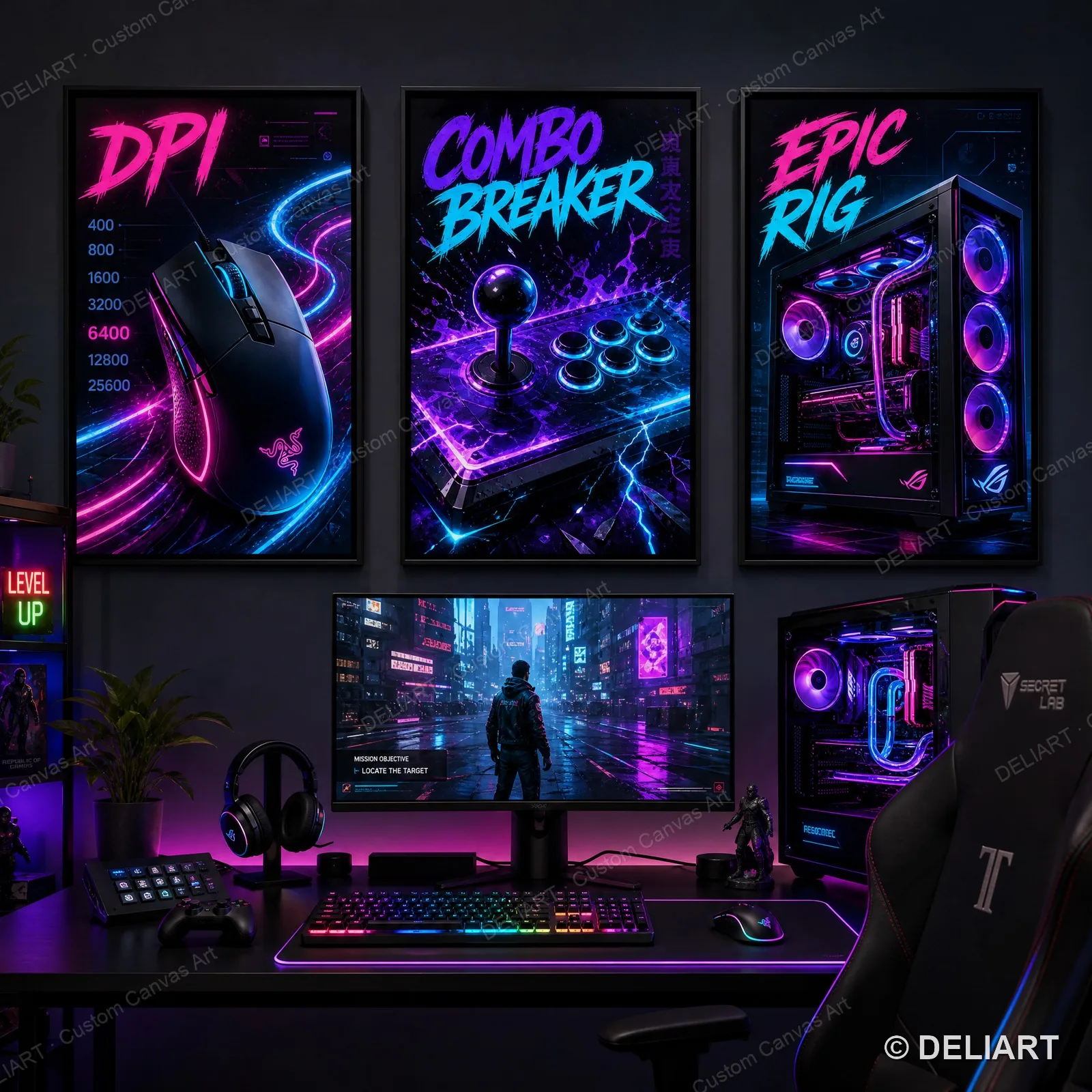 Conjunto de 1 e 3 Peças: Pôste - Esports Gaming Pcs avaliação e preço