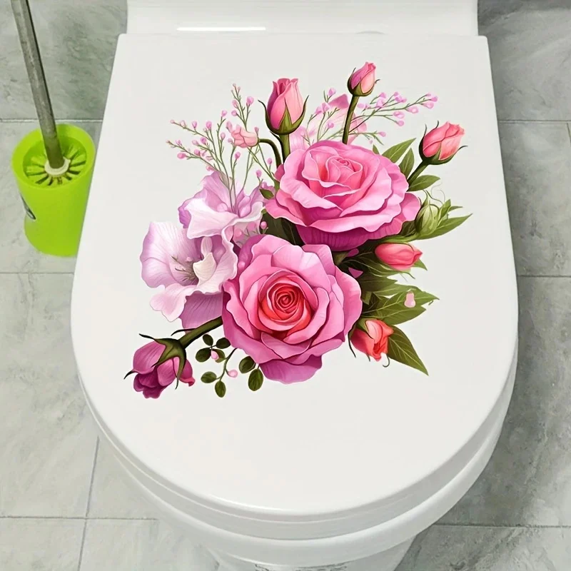 MT1458# Beautiful Rose Bouquet Stickers, Art Wall for Home, Cabinet, Door,Toilet,Decoration, Vinyl Car Decals