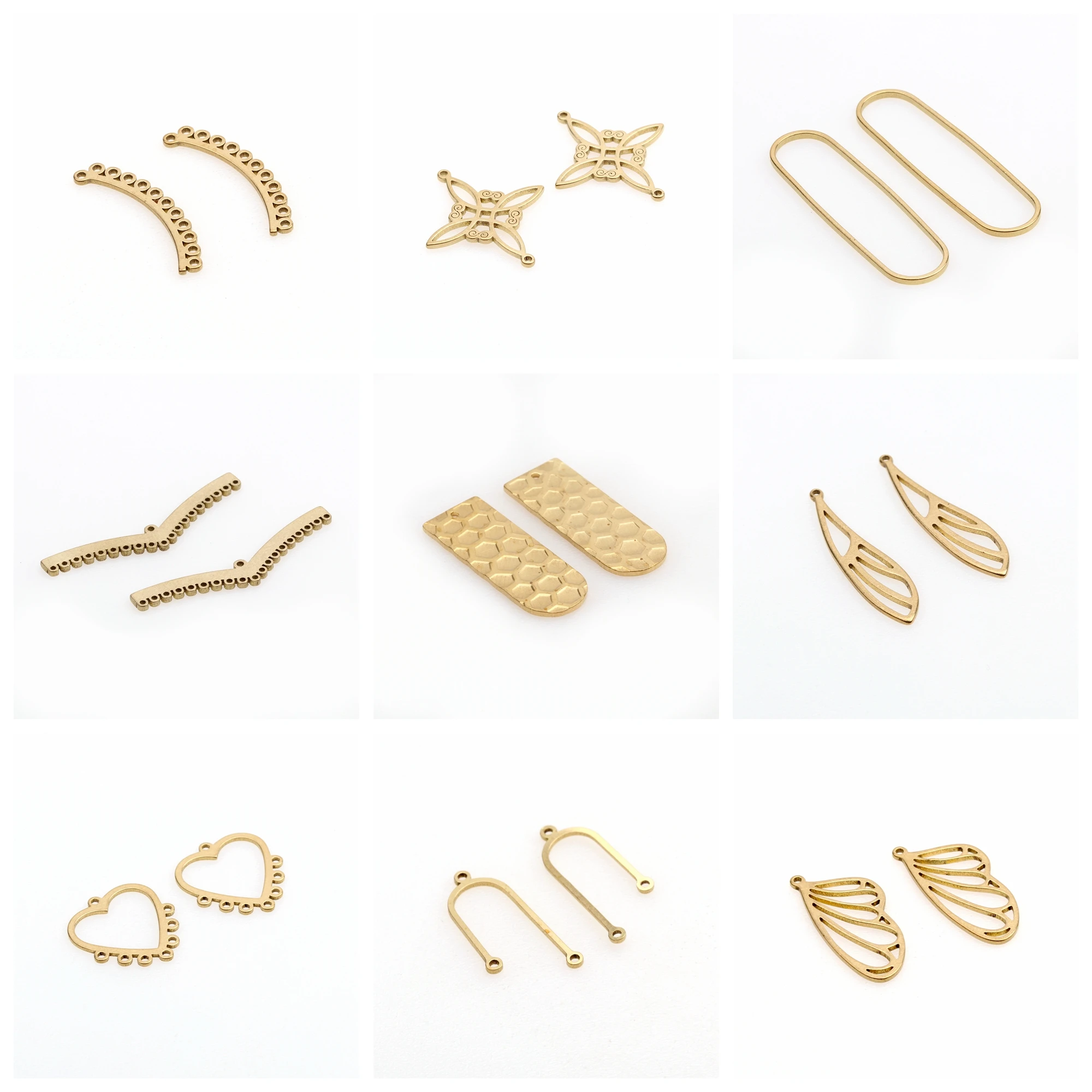 

12pcs Hammered Brass Charm,Geometry connector,Findings Accessories For Diy Earring Necklace Bracelet DIY Making,Jewelry Supplies