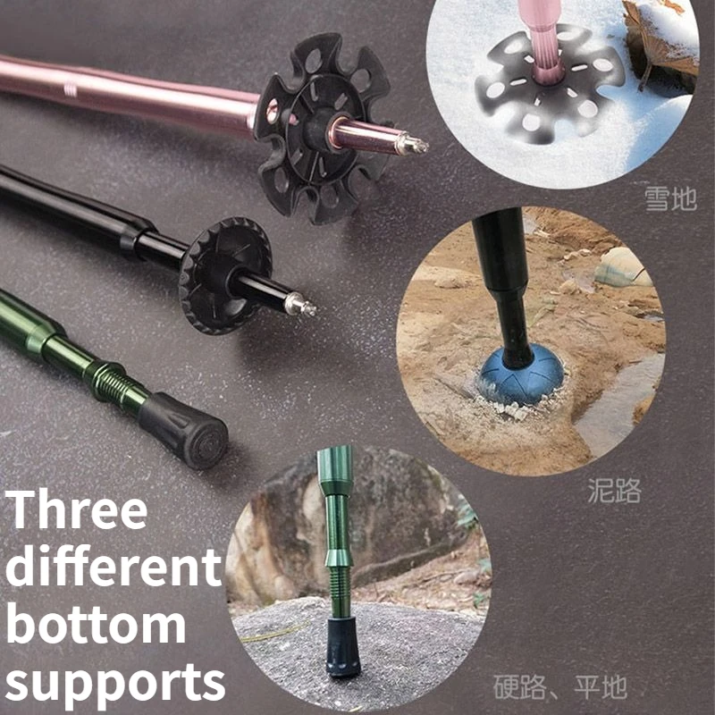 

Multifunctional Aluminum Alloy Camping Extendable Hiking Stick Portable Self-defense Folding Outdoor EDC Tool Set