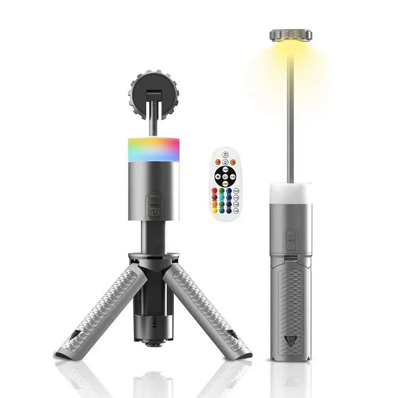 

ABUH-Outdoor Camping Light 6000Mah Rechargeable Telescopic Camping Lantern Portable Tent Lamp With Automatic Triangle Stand