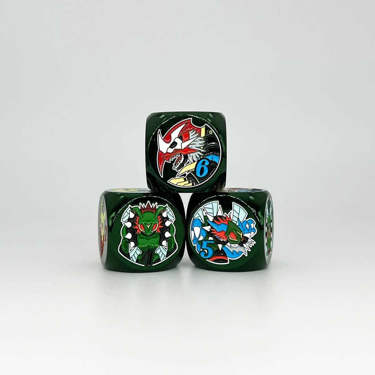 Fai da te Self Made Digimon Adventure Wormmon Dice di ferro Dtcg Opcg Ptcg Dadi multifaccia in metallo Dadi speciali per giochi da tavolo Giocattolo regalo