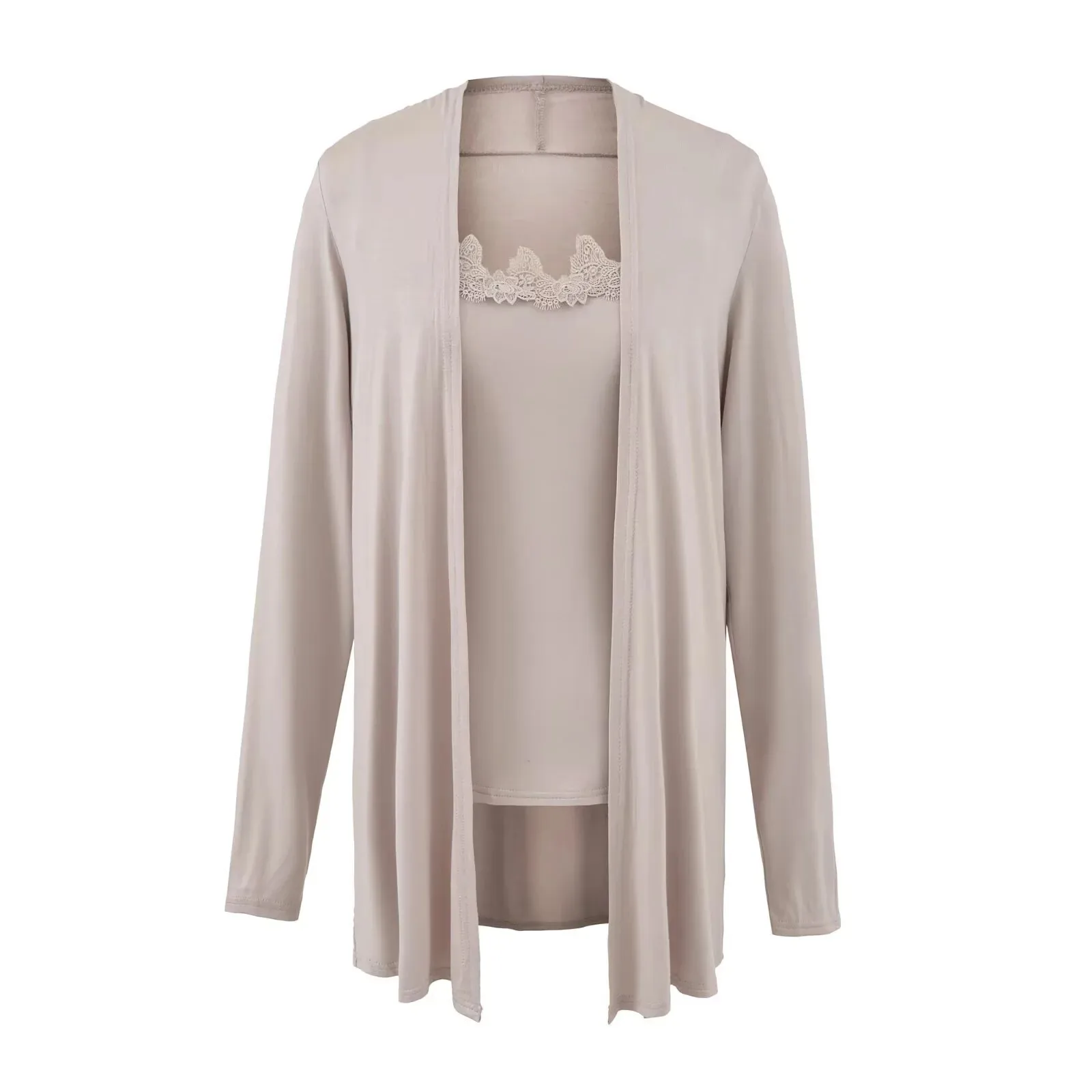 Novo coreano mangá moda figura camisola sexy conjuntos de duas peças topo para as mulheres outono novo colete de renda manga longa cardigan jaqueta ek3f