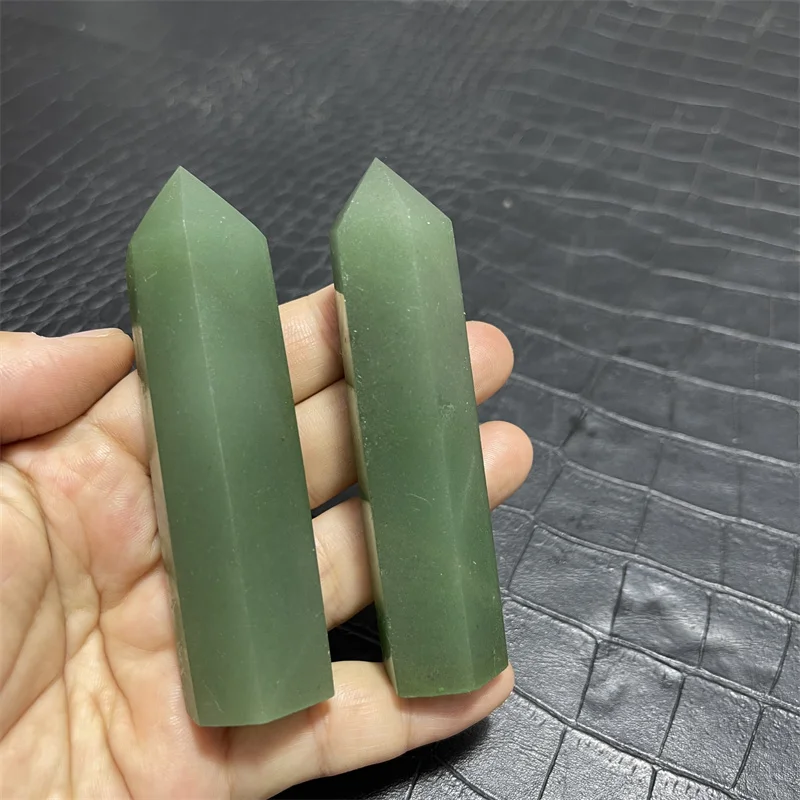 1kg Natural Crystal Aventurine Quartz Point Healing Stone Hexagonal Prisms Obelisk Wand Treatment Stone DIY Gift