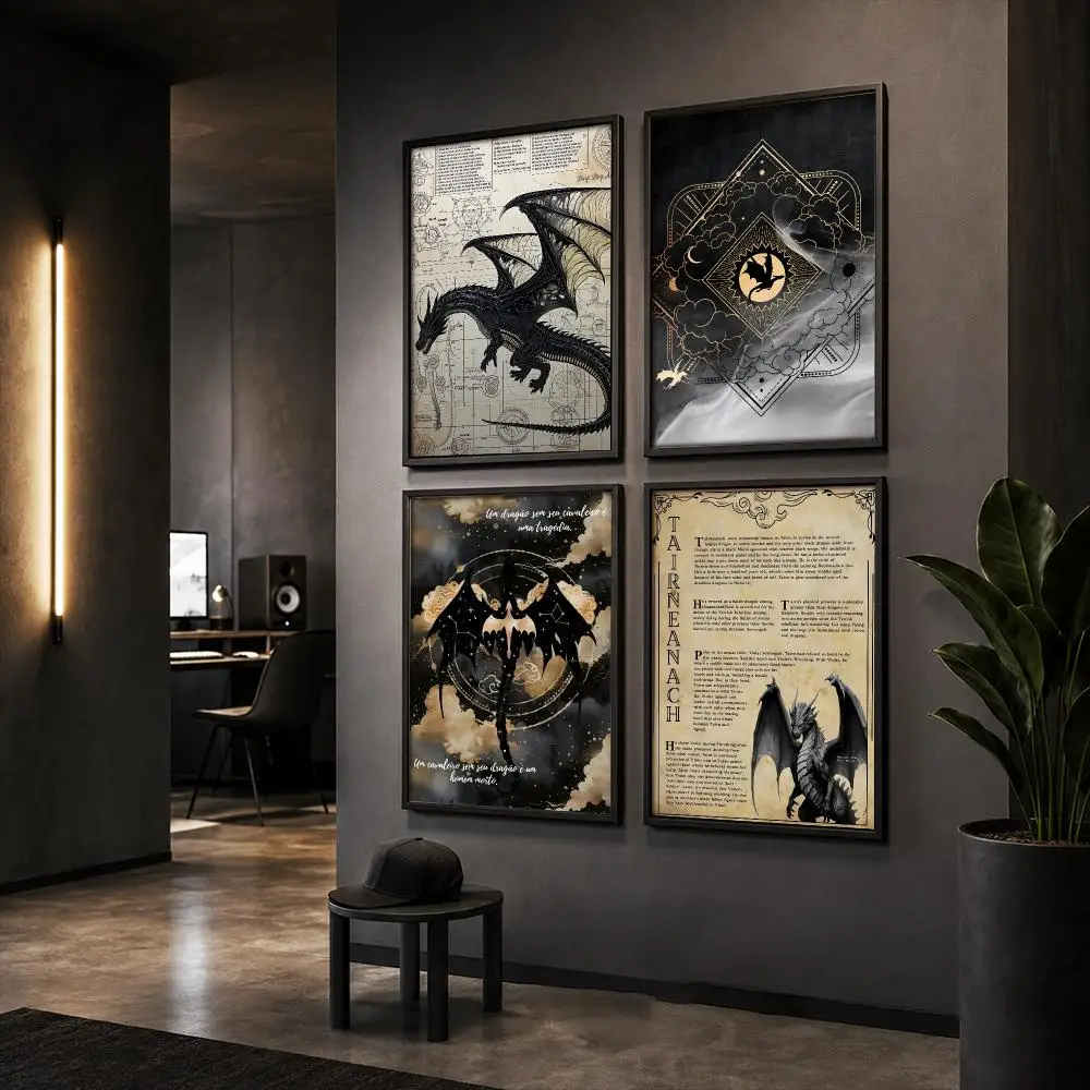 D-Dragon F-Fourth Wing Poster HD Home Wall Stickers House Hallway Living Room Bedroom Bar Office Decor Art Prints