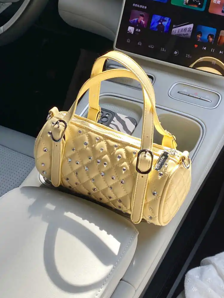 

Luxury Designer Rhinestone Women's Handbags New Versatile Commute Diamond Lattice Crossbody Bag Exquisite Elegant Pillow Bags