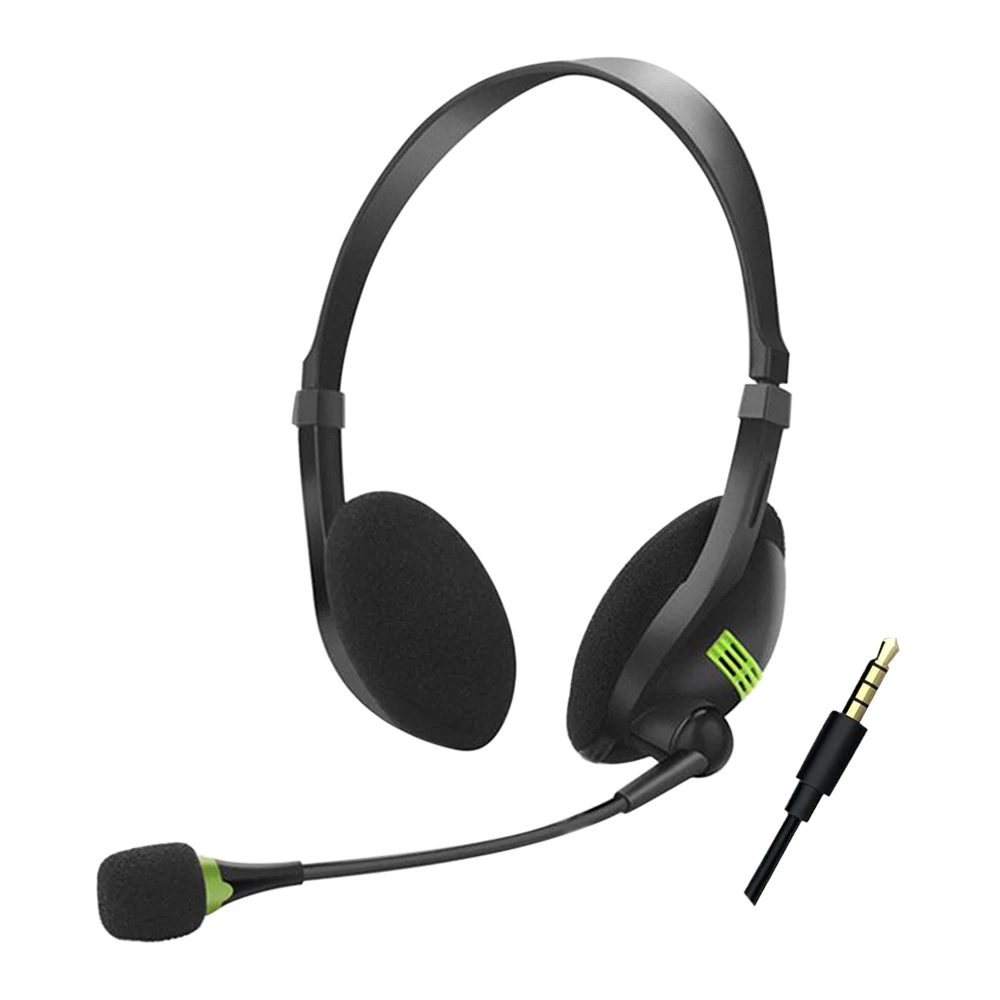 1pc 3.5mm Noise Cancelling Wired Headphones Microphone Universal USB Headset With Microphone For PC /Laptop/Computer
