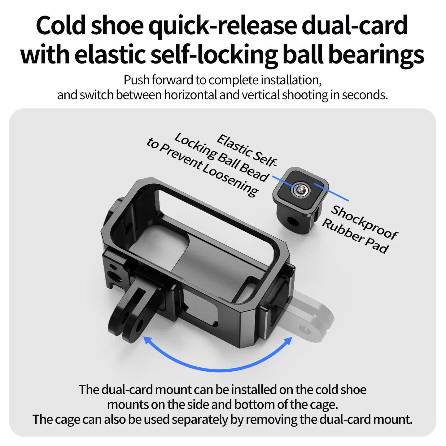 Für DJI Osmo Nano Kamera Cage 2-Pin-Adapter 1/4 Zoll Schraube Cold Shoe Halterung für Stativ Helmhalterung Magnetische Ladestation Option – Detail 17