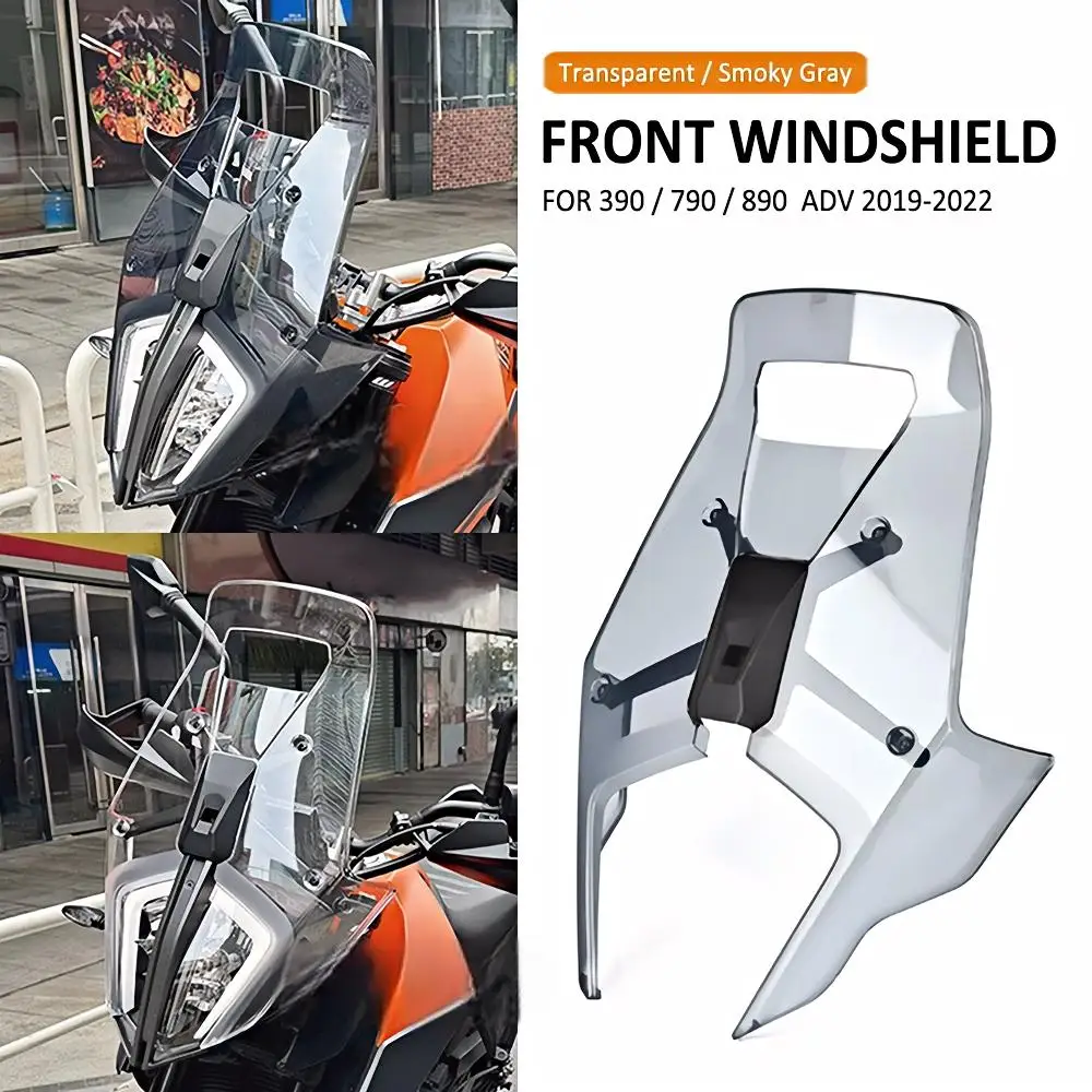 For 390 790 890 ADV Adventure 790adv 2019-2022 2020 Motorcycle Acrylic Rally Windshield Wind Deflector Screen Shield Windscreen